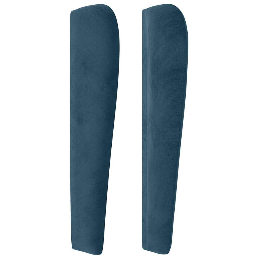 Hoofdbord met randen 183x23x118/128 cm fluweel donkerblauw