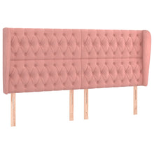 Hoofdbord Met Randen Fluweel 1 183 x 23 x 118/128 cm Roze