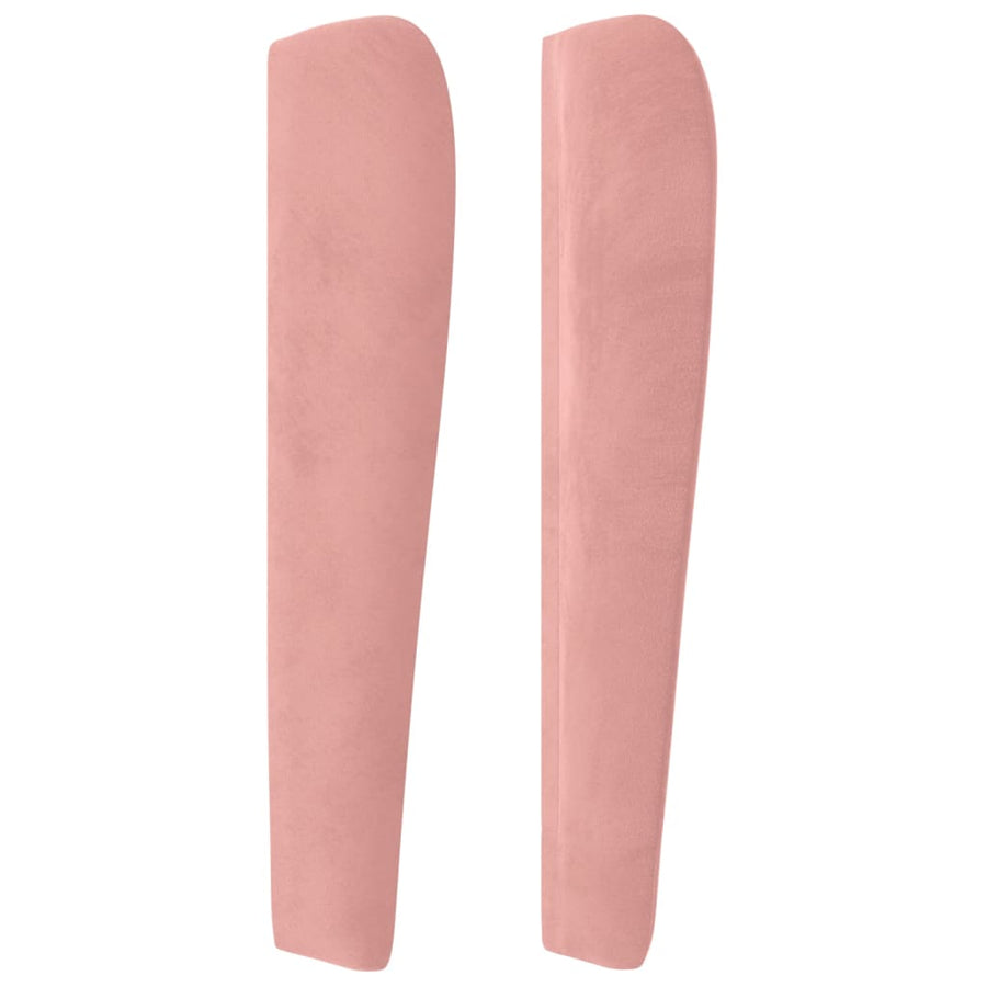 Hoofdbord Met Randen Fluweel 203 x 23 x 118/128 cm Roze