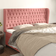 Hoofdbord 203x23x118/128 cm fluweel roze