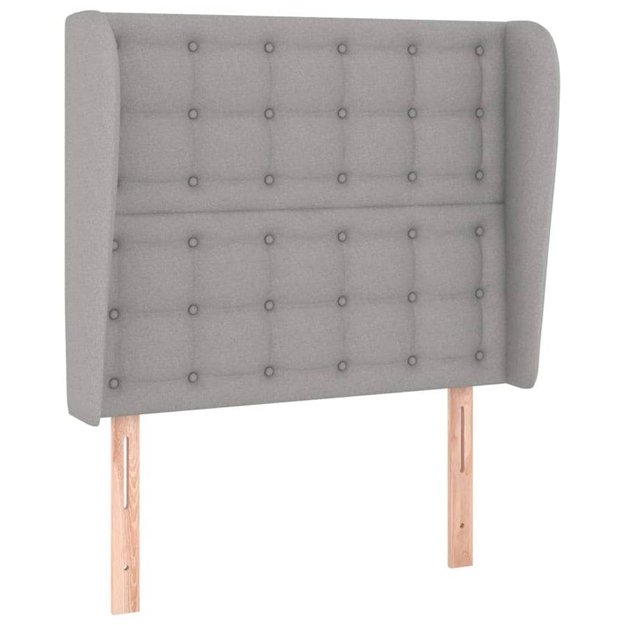Hoofdbord Met Randen Stof 83 x 23 x 118/128 cm Lichtgrijs