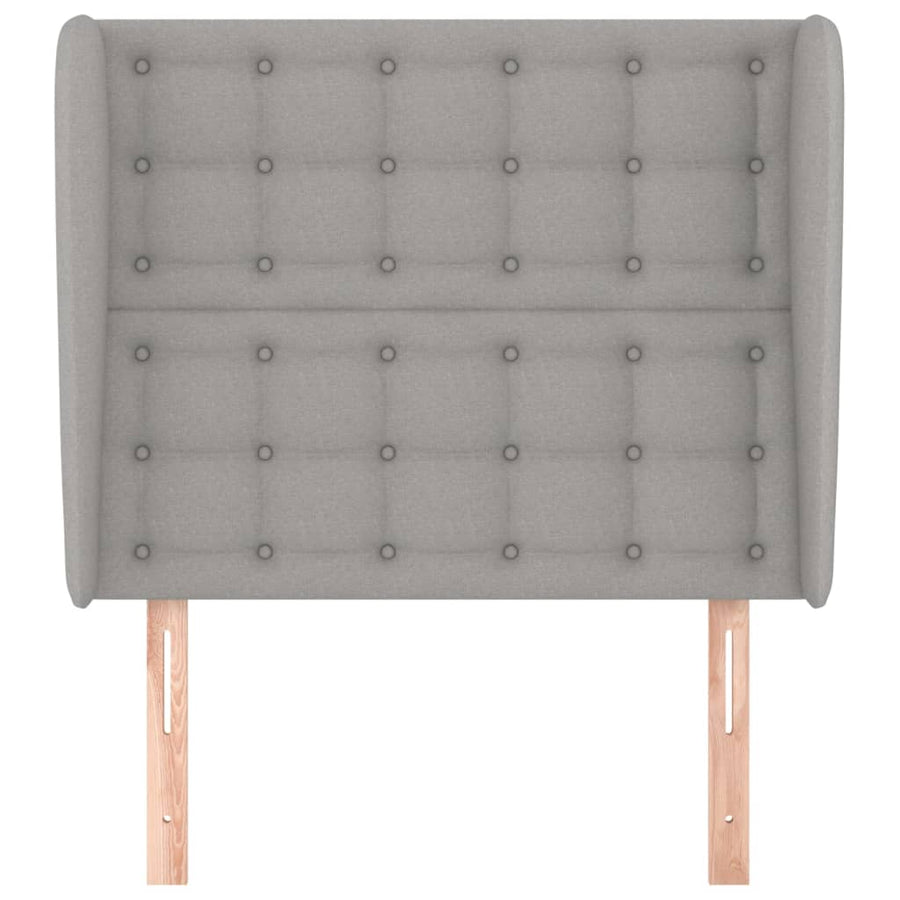 Hoofdbord Met Randen Stof 83 x 23 x 118/128 cm Lichtgrijs