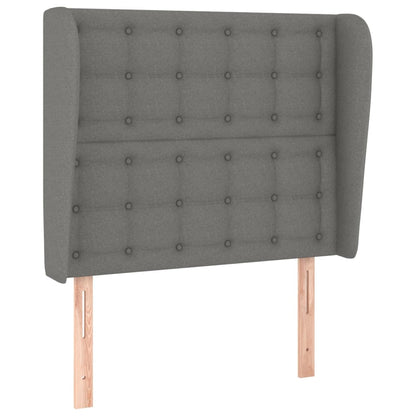 Hoofdbord Met Randen Stof 83 x 23 x 118/128 cm Donkergrijs