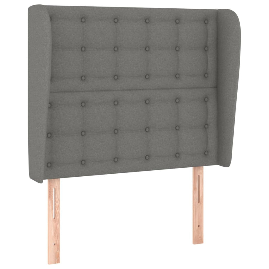 Hoofdbord Met Randen Stof 83 x 23 x 118/128 cm Donkergrijs