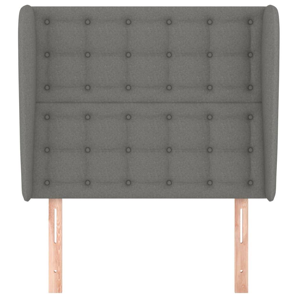 Hoofdbord Met Randen Stof 83 x 23 x 118/128 cm Donkergrijs