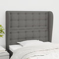Hoofdbord met randen 83x23x118/128 cm stof donkergrijs