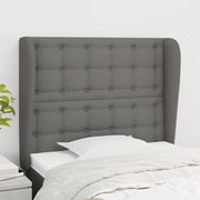Hoofdbord stof donkergrijs 83x23x118/128 cm