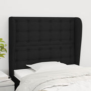 Hoofdbord 83x23x118/128 cm stof zwart