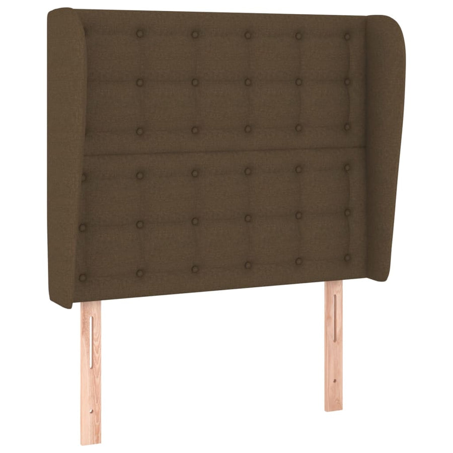 Hoofdbord Met Randen Stof 83 x 23 x 118/128 cm Donkerbruin