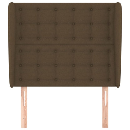 Hoofdbord Met Randen Stof 83 x 23 x 118/128 cm Donkerbruin