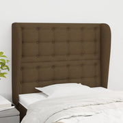 Hoofdbord 83x23x118/128 cm stof donkerbruin