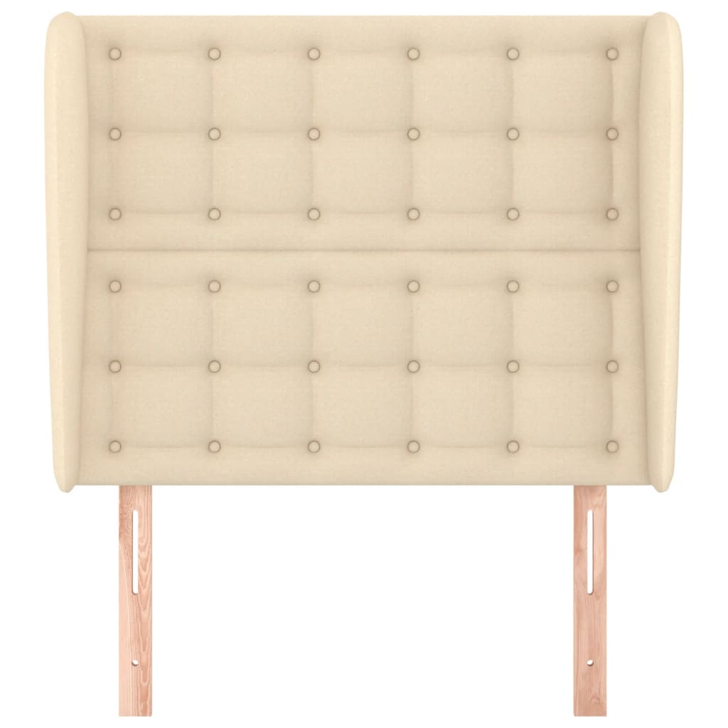 Hoofdbord Met Randen Stof Kleurig 83 x 23 x 118/128 cm Crème