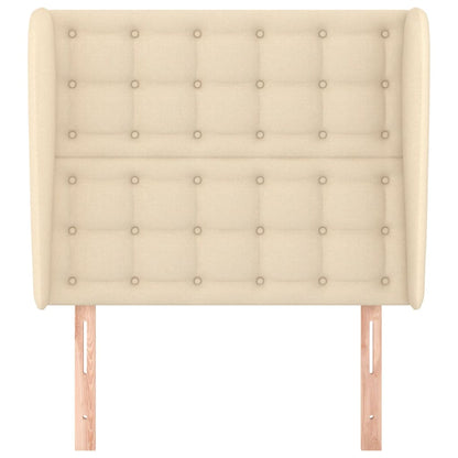 Hoofdbord Met Randen Stof Kleurig 83 x 23 x 118/128 cm Crème