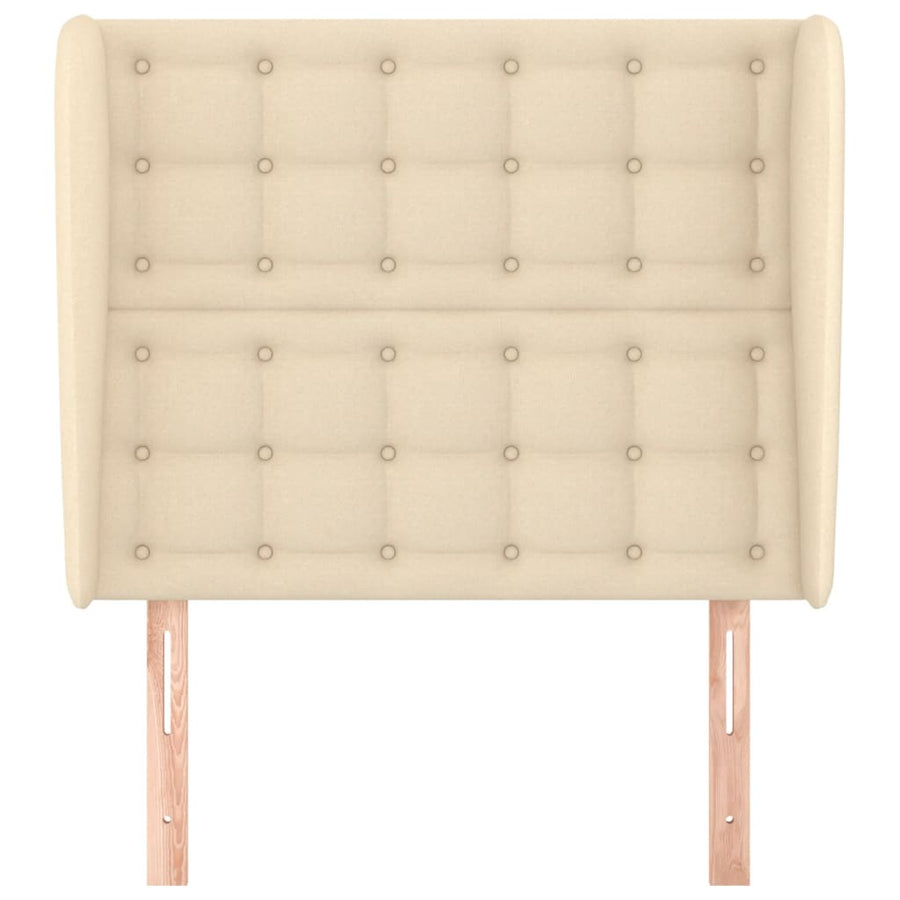 Hoofdbord Met Randen Stof Kleurig 83 x 23 x 118/128 cm Crème