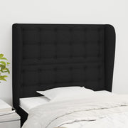 Hoofdbord stof zwart 93x23x118/128 cm