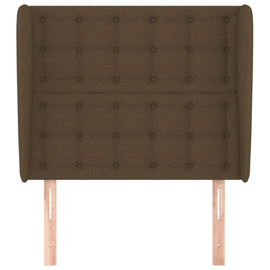 Hoofdbord Met Randen Stof 93 x 23 x 118/128 cm Donkerbruin
