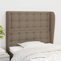 Hoofdbord met randen 93x23x118/128 cm stof taupe