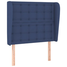 Hoofdbord Met Randen 93X23X118/128 Cm Stof Blauw 93 x 23 x 118/128 cm