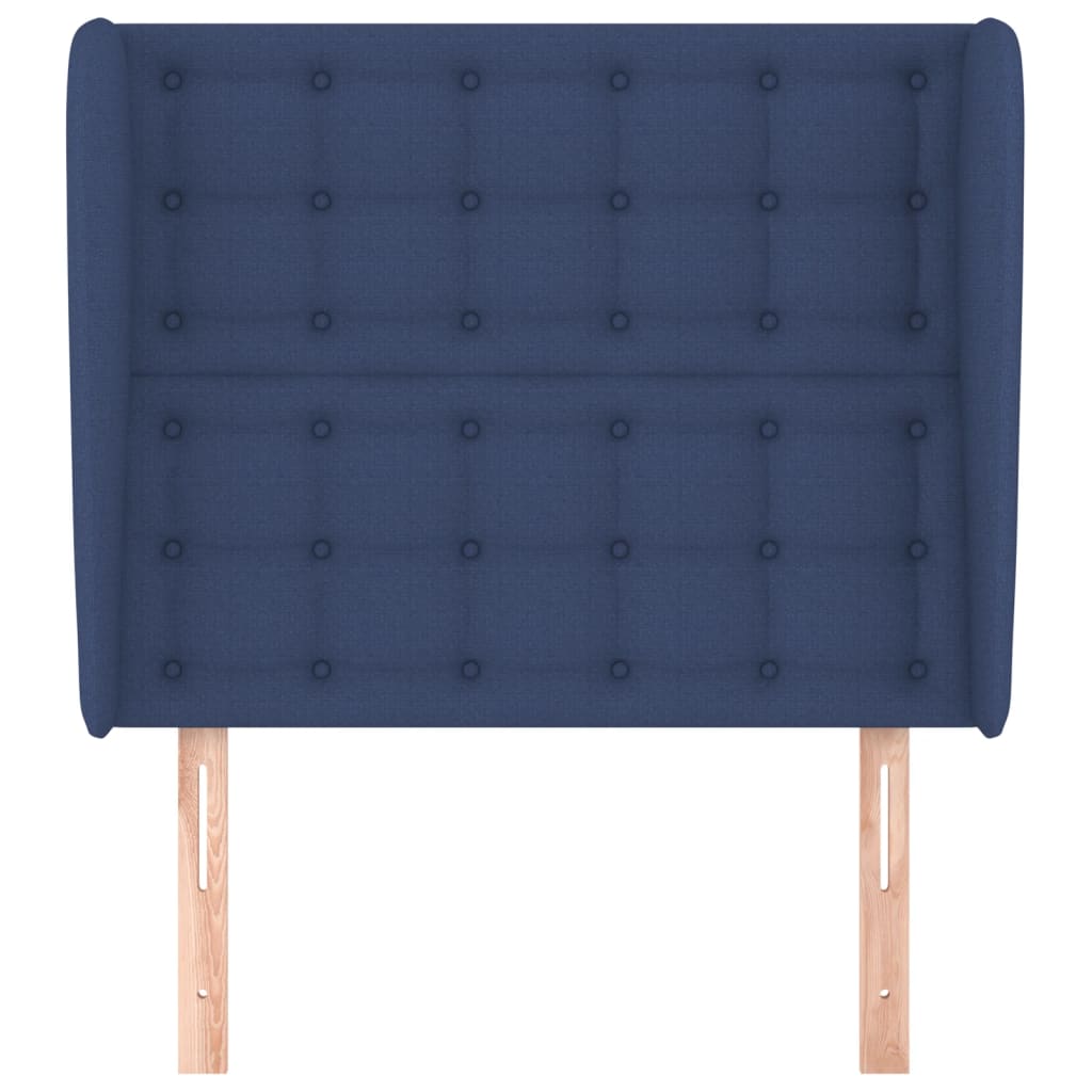 Hoofdbord Met Randen 93X23X118/128 Cm Stof Blauw 93 x 23 x 118/128 cm