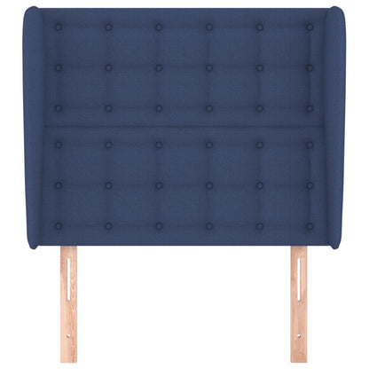 Hoofdbord Met Randen 93X23X118/128 Cm Stof Blauw 93 x 23 x 118/128 cm