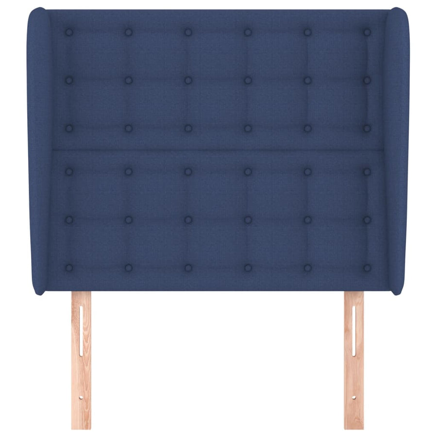Hoofdbord Met Randen 93X23X118/128 Cm Stof Blauw 93 x 23 x 118/128 cm