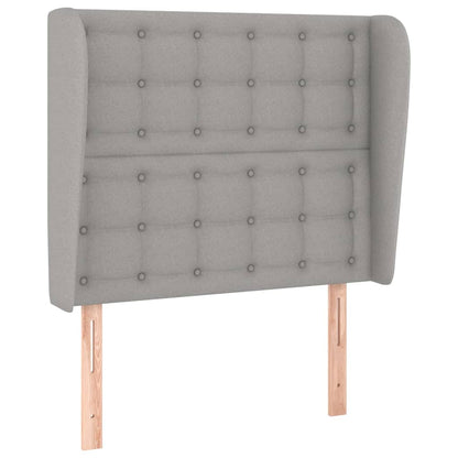 Hoofdbord met randen 103x23x118/128 cm stof lichtgrijs 103 x 23 x 118/128 cm Lichtgrijs