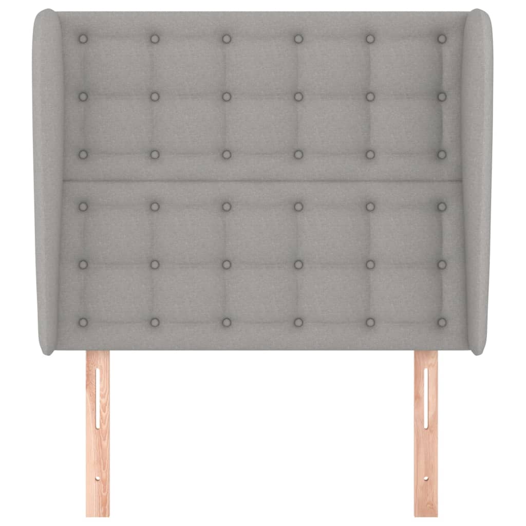 Hoofdbord met randen 103x23x118/128 cm stof lichtgrijs 103 x 23 x 118/128 cm Lichtgrijs