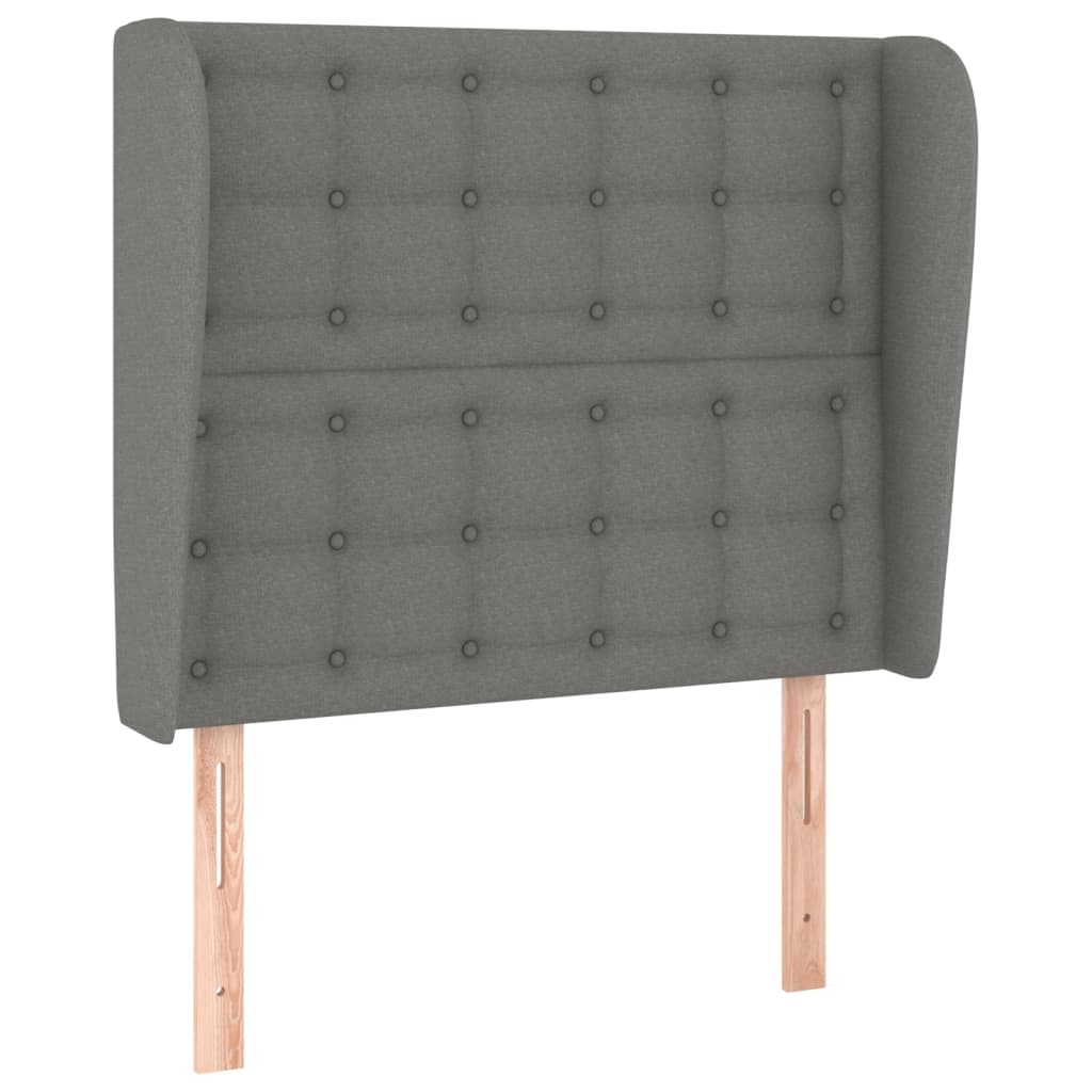 Hoofdbord Met Randen Stof 103 x 23 x 118/128 cm Donkergrijs