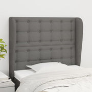 Hoofdbord 103x23x118/128 cm stof donkergrijs