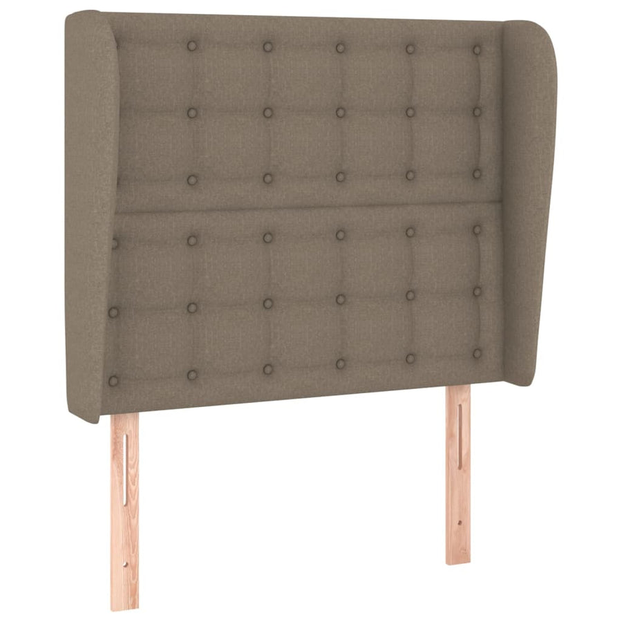 Hoofdbord Met Randen 103X23X118/128 Cm Stof Taupe 103 x 23 x 118/128 cm