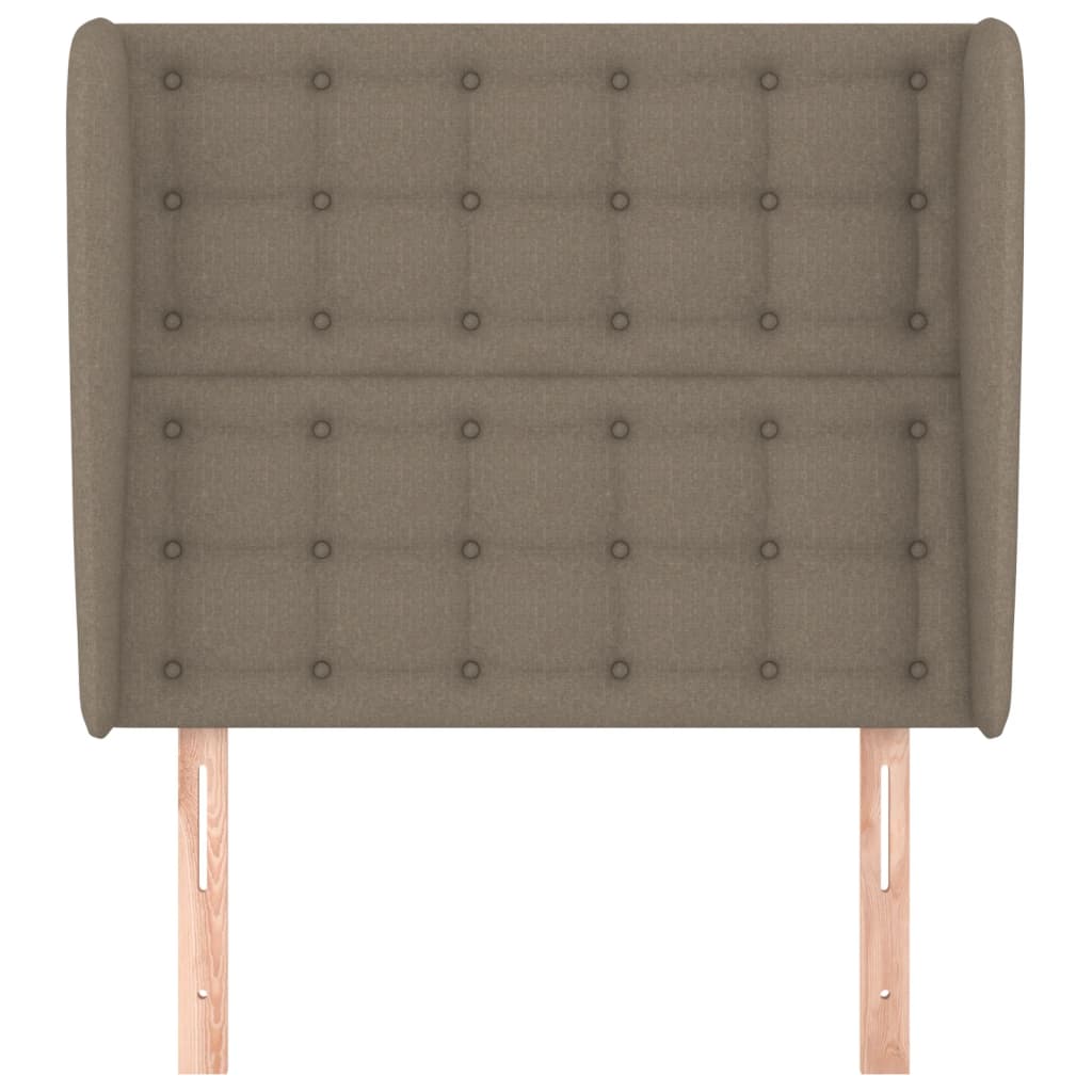 Hoofdbord Met Randen 103X23X118/128 Cm Stof Taupe 103 x 23 x 118/128 cm