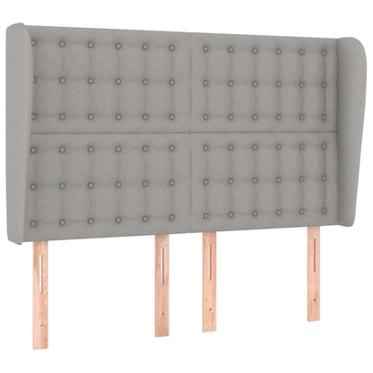 Hoofdbord Met Randen Stof 1 147 x 23 x 118/128 cm Lichtgrijs