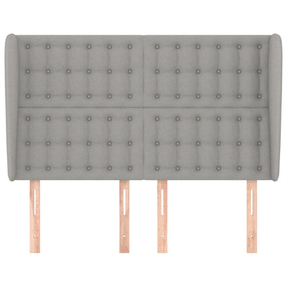 Hoofdbord Met Randen Stof 1 147 x 23 x 118/128 cm Lichtgrijs