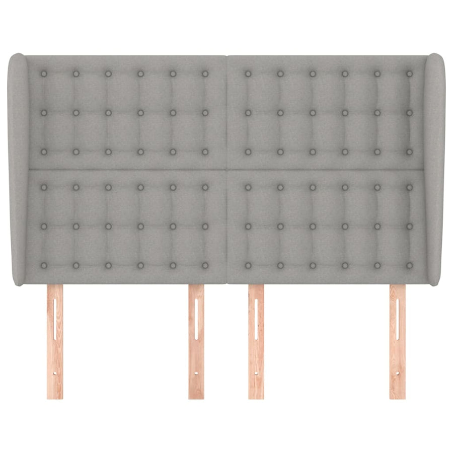 Hoofdbord Met Randen Stof 1 147 x 23 x 118/128 cm Lichtgrijs