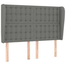 Hoofdbord Met Randen Stof 1 147 x 23 x 118/128 cm Donkergrijs