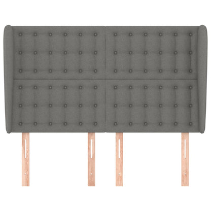 Hoofdbord Met Randen Stof 1 147 x 23 x 118/128 cm Donkergrijs