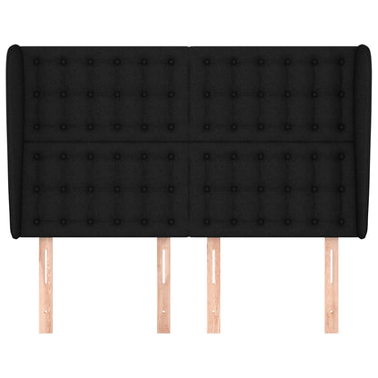 Hoofdbord Met Randen Stof 1 147 x 23 x 118/128 cm Zwart