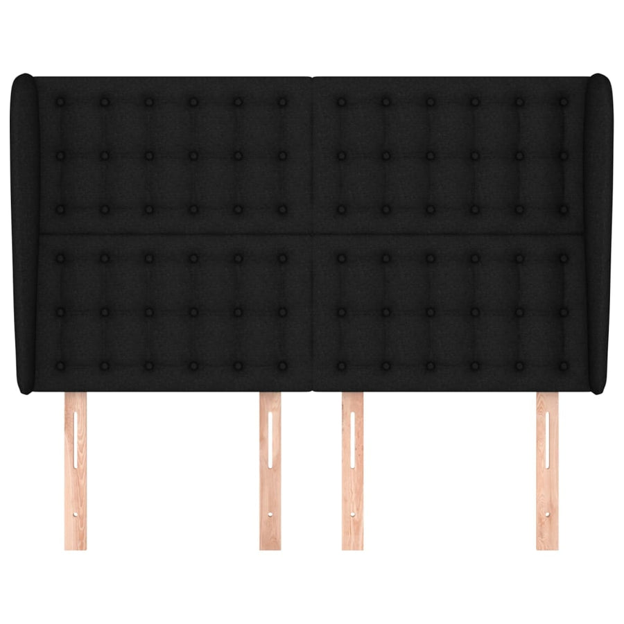 Hoofdbord Met Randen Stof 1 147 x 23 x 118/128 cm Zwart