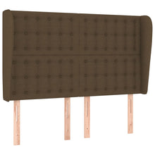 Hoofdbord met randen 147x23x118/128 cm stof donkerbruin 147 x 23 x 118/128 cm Donkerbruin