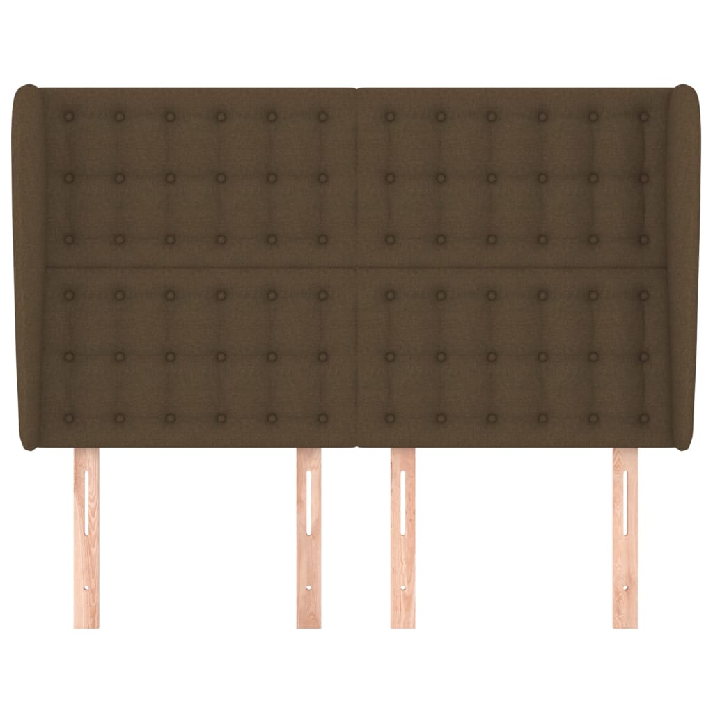Hoofdbord met randen 147x23x118/128 cm stof donkerbruin 147 x 23 x 118/128 cm Donkerbruin