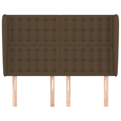 Hoofdbord met randen 147x23x118/128 cm stof donkerbruin 147 x 23 x 118/128 cm Donkerbruin