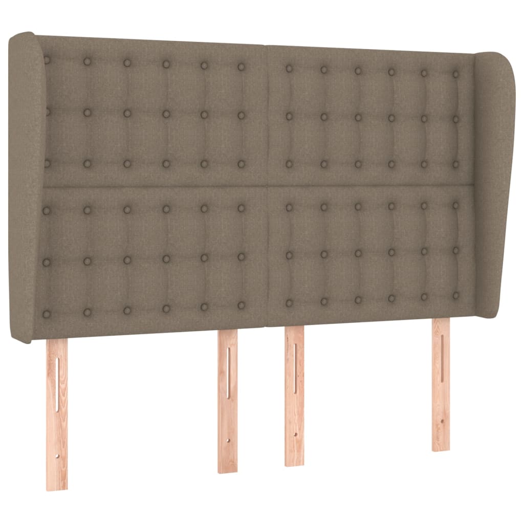 Hoofdbord Met Randen Stof 1 147 x 23 x 118/128 cm Taupe