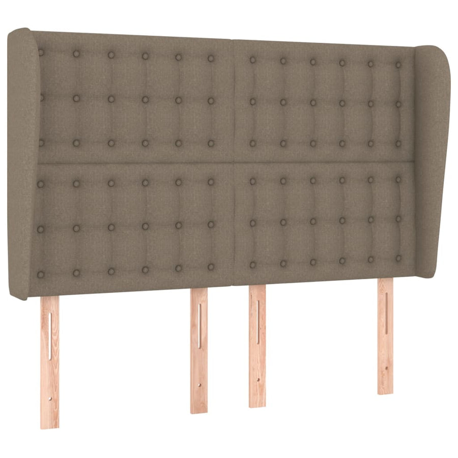 Hoofdbord Met Randen Stof 1 147 x 23 x 118/128 cm Taupe