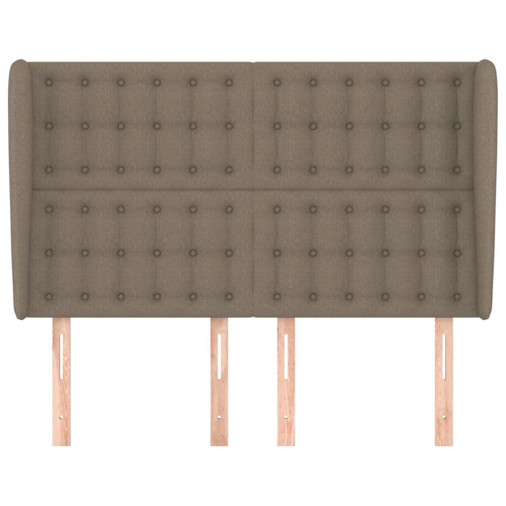 Hoofdbord Met Randen Stof 1 147 x 23 x 118/128 cm Taupe