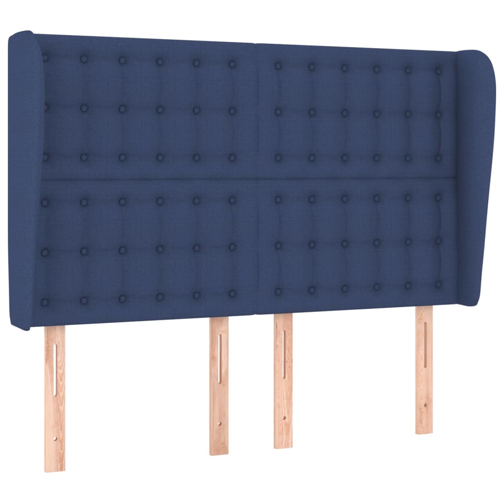 Hoofdbord Met Randen Stof 1 147 x 23 x 118/128 cm Blauw