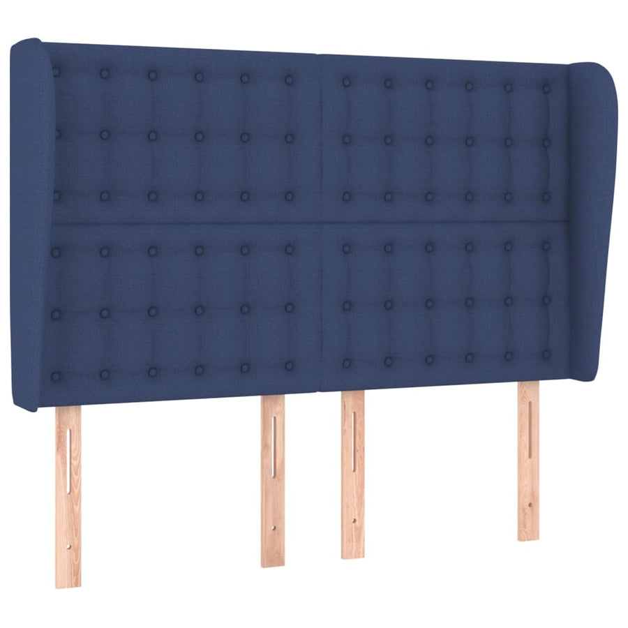 Hoofdbord Met Randen Stof 1 147 x 23 x 118/128 cm Blauw