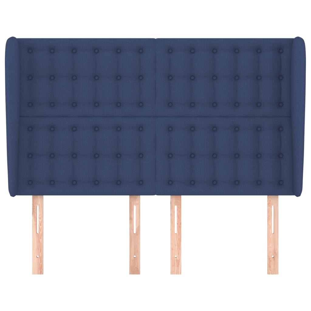 Hoofdbord Met Randen Stof 1 147 x 23 x 118/128 cm Blauw