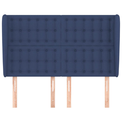 Hoofdbord Met Randen Stof 1 147 x 23 x 118/128 cm Blauw