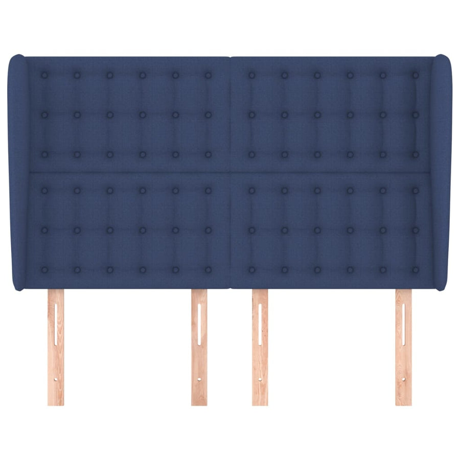 Hoofdbord Met Randen Stof 1 147 x 23 x 118/128 cm Blauw