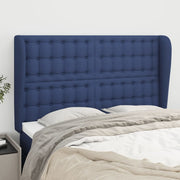 Hoofdbord stof blauw 147x23x118/128 cm
